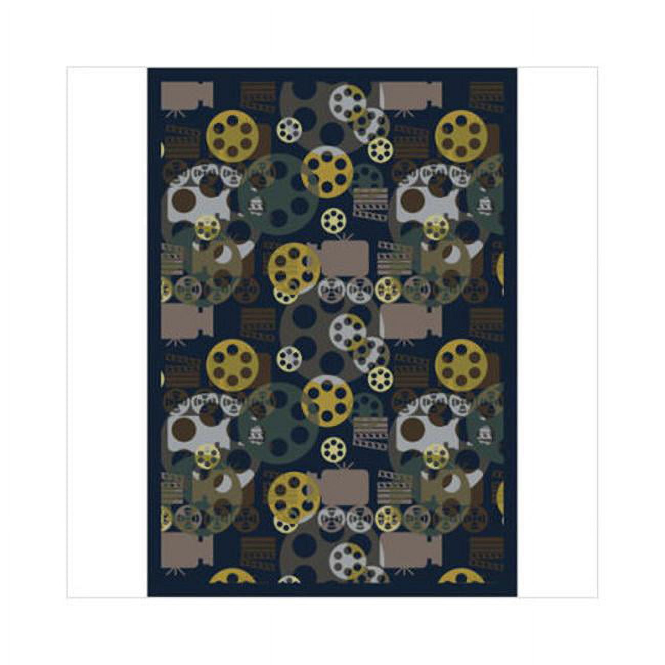Blockbuster Rug Texture Blockbuster Navy 5 ft.4 in. x 7 ft.8 in. WearOn Nylon Machine Tufted ...