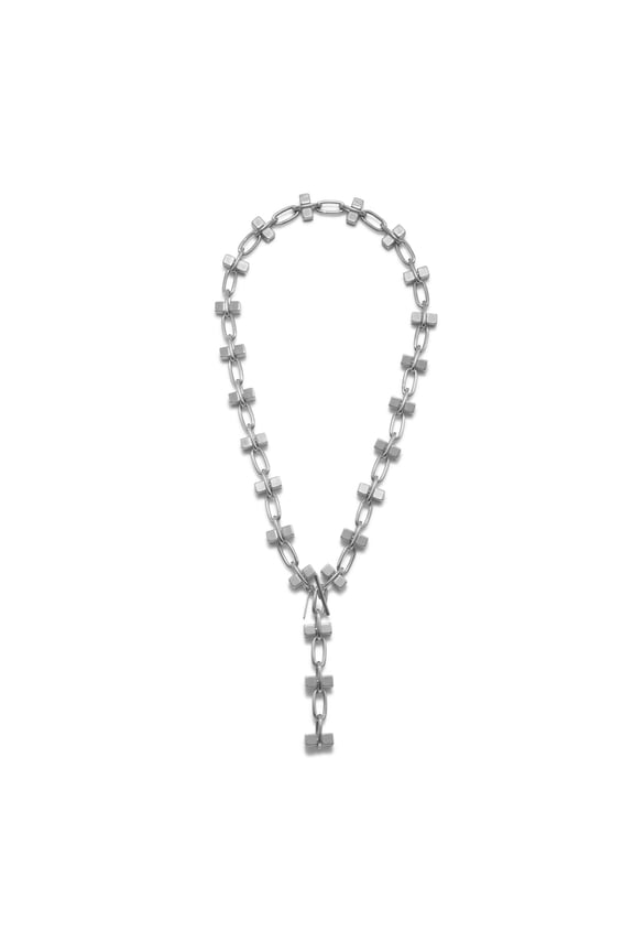 Blockbuster Silver Chain Long Necklace