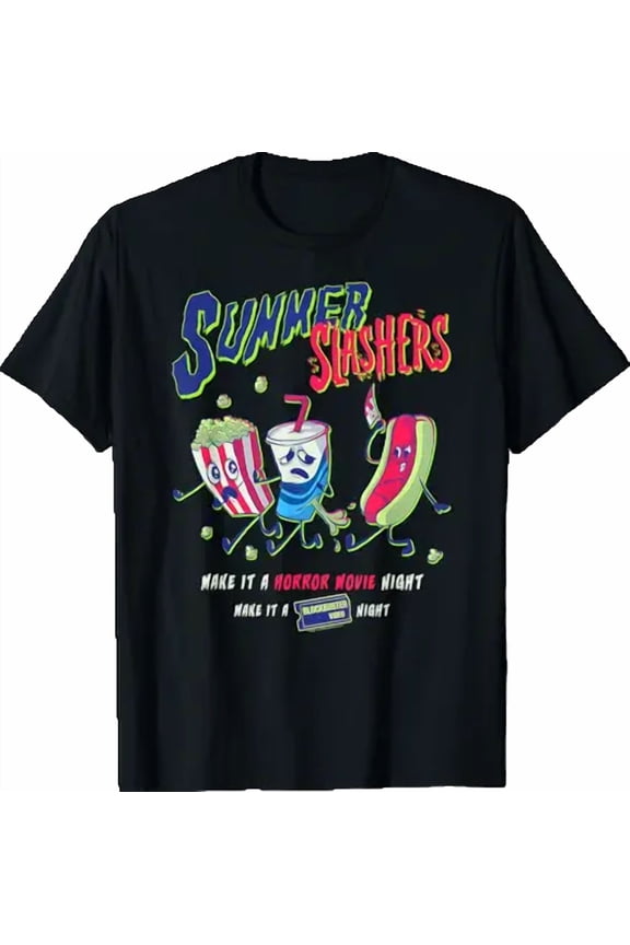Blockbuster Video Summer Slasher Movie Treats Retro T-Shirt, Vintage Birthday Gift