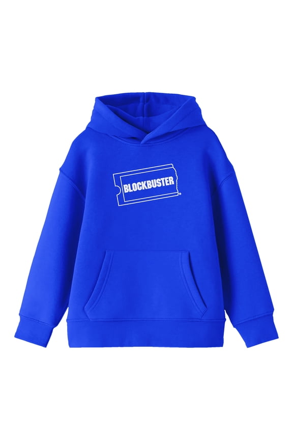 Blockbuster White Logo Youth Royal Blue Hoodie-XL