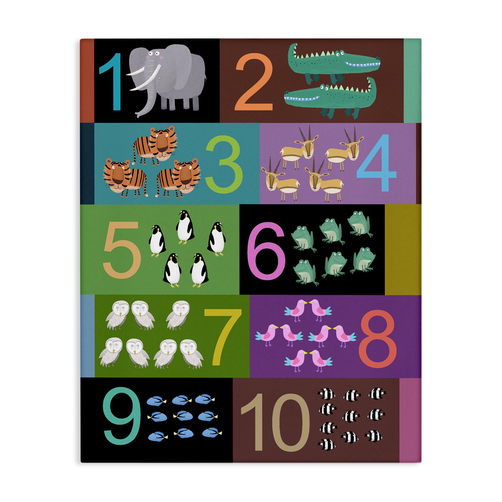Blocked Kid's Educational Counting Canvas Wall Art, design by Carla Daly
