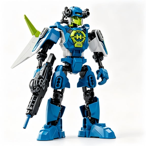 Blocker Bionicle Lightning Robot Building Kit, DIY Assembly Combined Mecha Action Figure with Movable Joints for Collection & Decoration