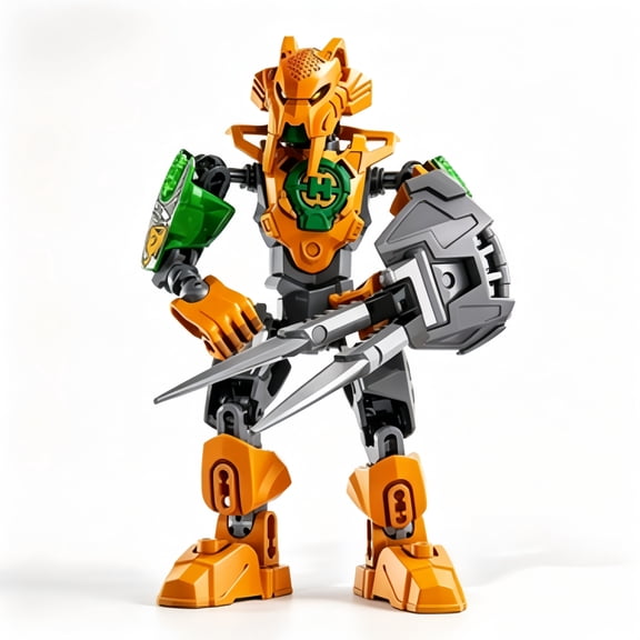 Blocker Bionicle Nyz Robot Building Kit, DIY Buildable Mecha Action Figure with Movable Joints for Collection & Desktop Display