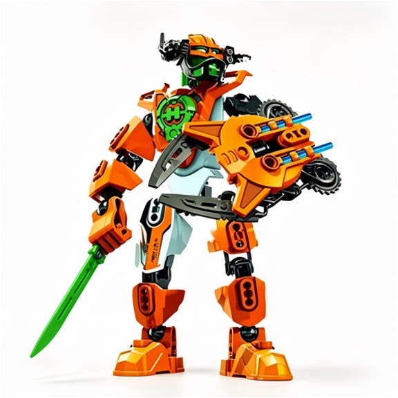 Blocker Bionicle Rex Robot Building Kit, DIY Assembly Combined Mecha Action Figure with Movable Joints for Collection & Decoration
