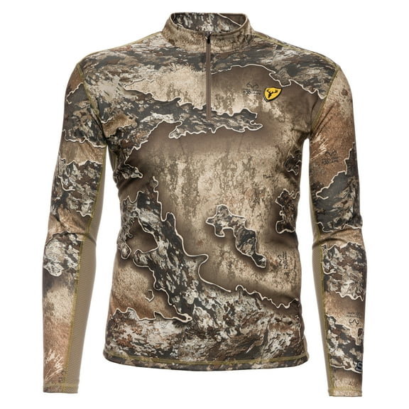 Blocker Outdoors Angatec Long Sleeve 1/4 Zip Performance Shirt Men's Hunting Clothes (Realtree Excape, Large)