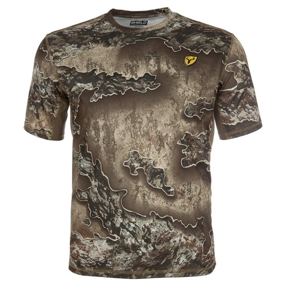 Blocker Outdoors Angatec Short Sleeve Performance Shirt, Camo Hunting Clothes for Men (Realtree Excape, Large)