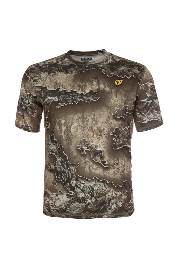 Angatec Short Sleeve Performance Shirt, Camo Hunting Clothes for Men (Realtree Excape, Medium)