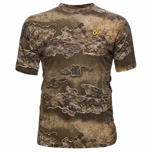 Blocker Outdoors Shield Series Fused Cotton Short-Sleeve Shirt, Camo Hunting Clothes for Men (Realtree Excape, X-Large)