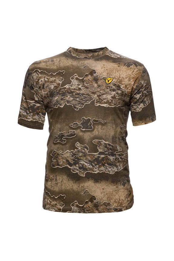 Shield Series Fused Cotton Short-Sleeve Shirt, Camo Hunting Clothes for Men (Realtree Excape, X-Large)