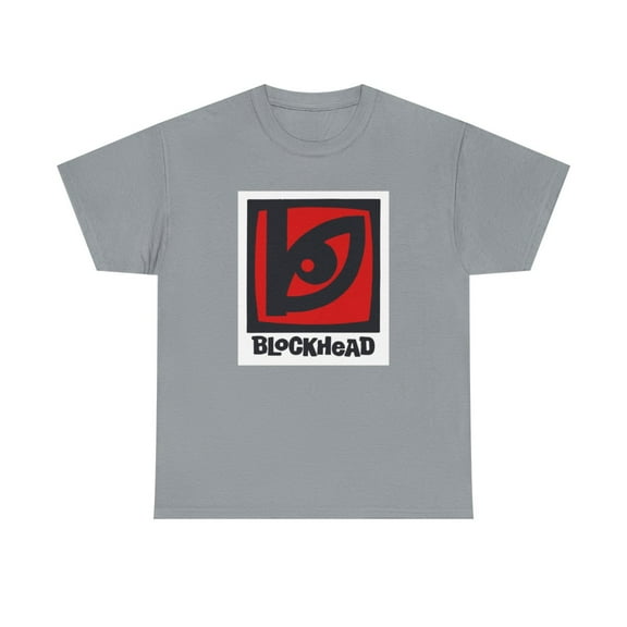 Blockhead Eye 80s Vintage Skateboarding T Shirt Design - Gravel / L