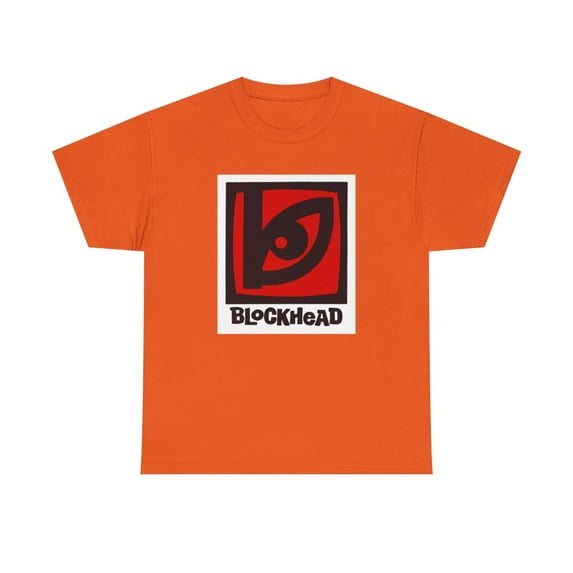 Blockhead Eye 80s Vintage Skateboarding T Shirt Design - Orange / 4XL