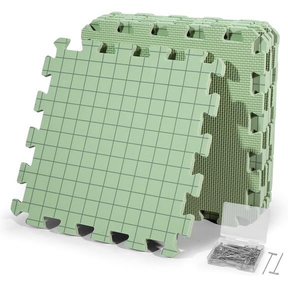 Blocking Mats for Knitting 9 Pack, Crochet Blocking Board, Green
