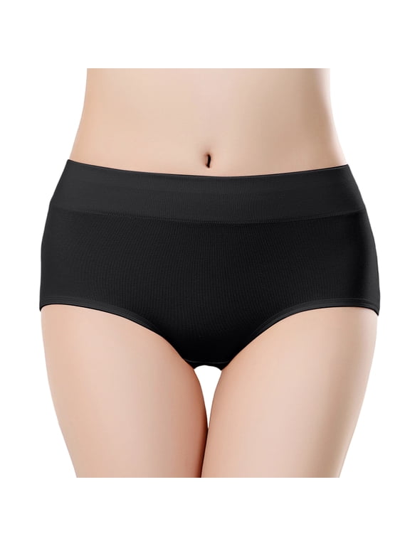 Blocking Women's Underwear Mid Waisted Brief,Anti-Radiation Shield Faraday Briefs Stretchy Fiber Panties Black XXL