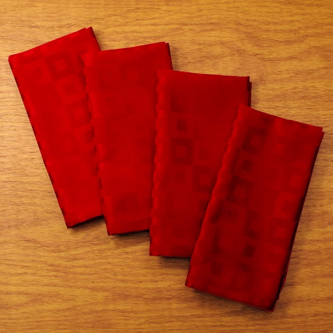 Blocks Design Woven Easy Care Microfiber Fabric Dinner Napkin, Set of 4