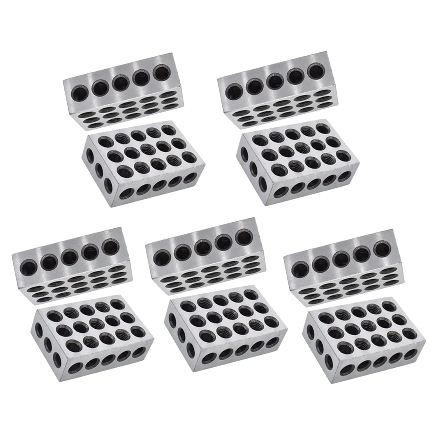 Blocks Matched Pair Hardened Steel 23 Holes (1x2x3) 5 Pair Ultra ...