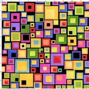 Cotton Blocksalot Loralie Designs Colorful Blocks Squares Patterned Black Cotton Fabric Print by the Yard 692-377