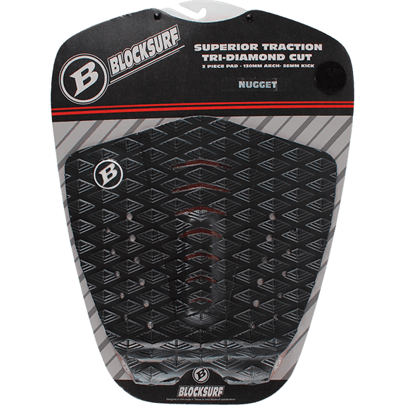 Blocksurf Nugget Surfboard Traction Pad Black /Burgundy