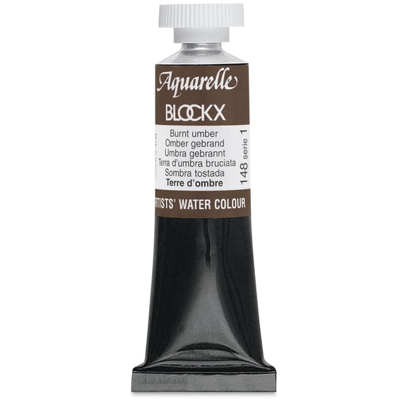 Blockx Artists' Watercolor - Burnt Umber, 15 ml tube
