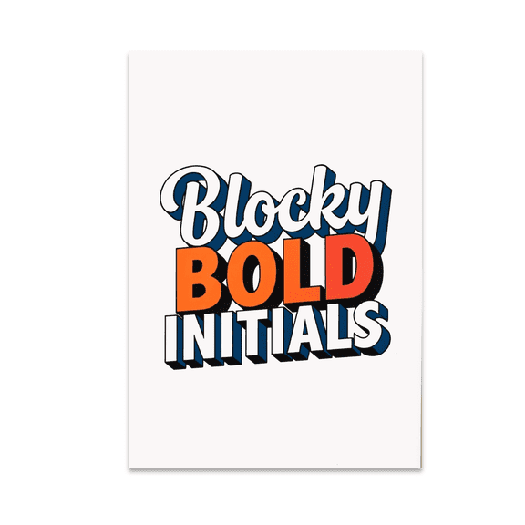 Blocky Bold Initials Wall Art - Modern Decor Enthusiast - 13x19 Poster Print