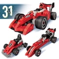 thumbnail image 1 of Bloco Toys 3 in 1  Race Car - Educational STEM Toy - Formula 1, Go Kart & Dragster - DIY Interlocking Foam Building Block Construction Set (200 Pieces), 1 of 8