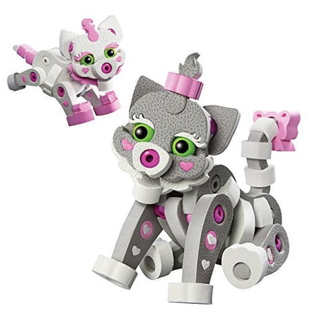 Bloco Toys Cat & Kitten - Educational STEM Toy - Pet Cat Animals - DIY Interlocking Foam Building Block Construction Set (180 Pieces)