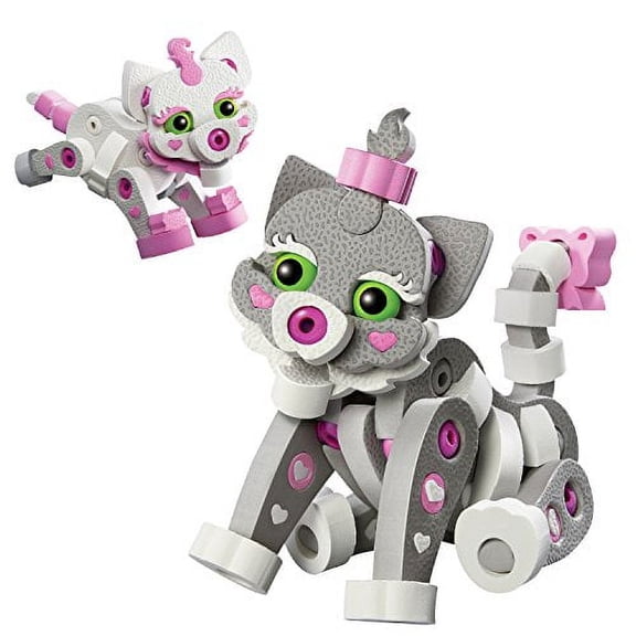 Bloco Toys Cat Andamp Kitten Stem Toy Diy Building Construction Set 180 Pieces
