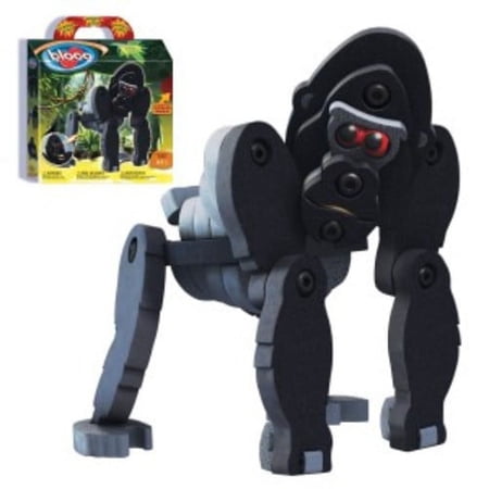 Bloco Toys The Gorilla - Educational STEM Toy - Great Ape Silverback Animals - DIY Modular Building Construction Set (64 Pieces)