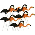 thumbnail image 1 of Bloem 10-Pack 25" Black and Orange Spooky Halloween Flamingo Plastic Lawn Ornaments with Metal Stakes, 1 of 6