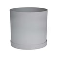 thumbnail image 1 of Bloem Mathers 10" Plastic Planter - Modern Indoor Pot with Drainage Holes and Saucer Tray, Cement, 1 of 5