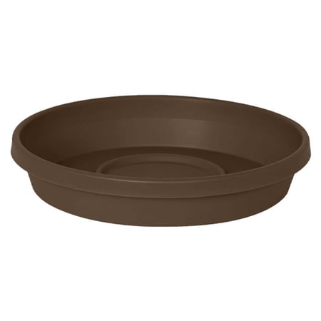 Bloem 10" Terra Round Plant Saucer, Lightweight UV-Resistant Resin Outdoor & Indoor Flower Pot Tray - Fits 10-inch Planter Pots, Chocolate Brown