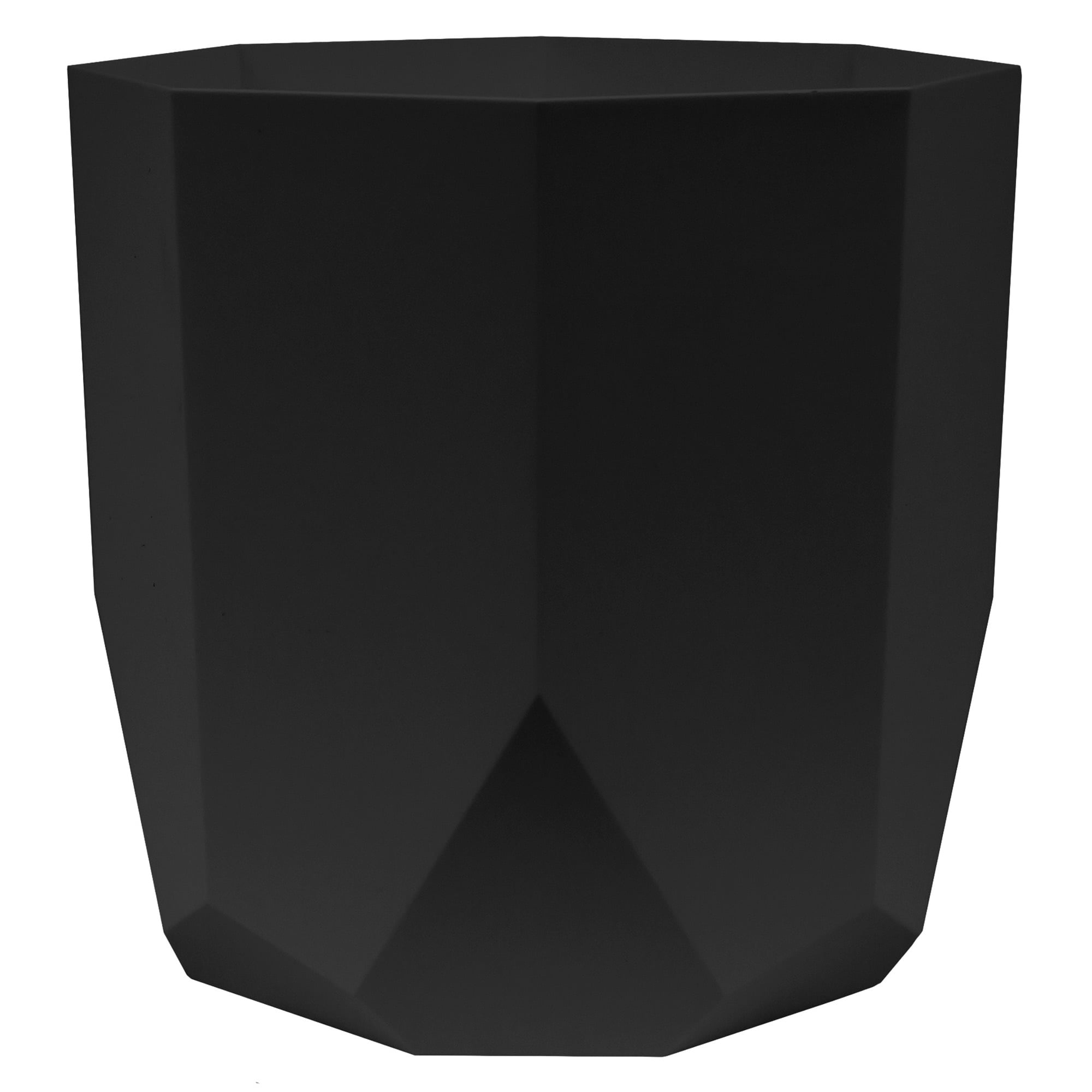 Bloem 8" Charcoal Geometric Resin Hexagon Planter