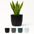 thumbnail image 1 of Bloem Tuxton 10" Modern Plastic Planter - Geometric Indoor/Outdoor 2.7 Gal Capacity Pot, Black, 1 of 7