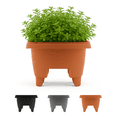 thumbnail image 1 of Bloem 12" Terra Cotta Resin Deck Rail Round Planter, 9" H, 12" L, 12" W, Fits Rail Sizes between 3.25" - 3.75" Wide, 1 of 6