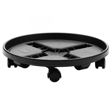 Bloem 12-in Round Planter Caddy with Wheels - Black - 75 lb Capacity