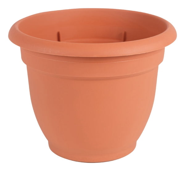 Bloem Ariana 13.7 in. H x 17.6 in. W Plastic Flower Pot Charcoal Bloem Ariana 13.7 in. H x 17.6 in. W Plastic Flower Pot Charcoal