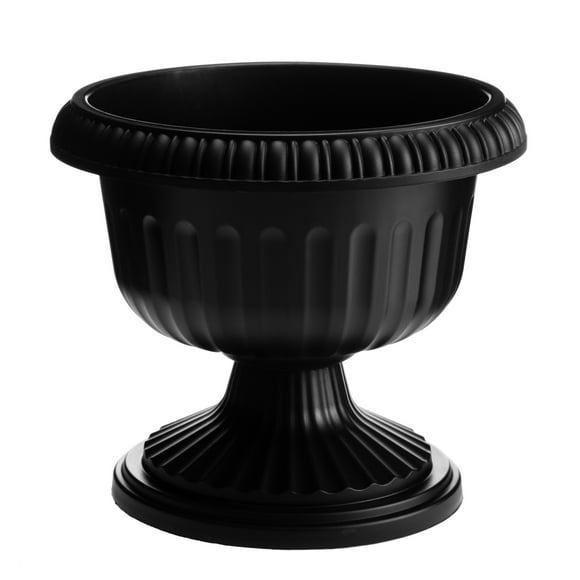 Bloem 18-in Grecian Urn Resin Planter - Black