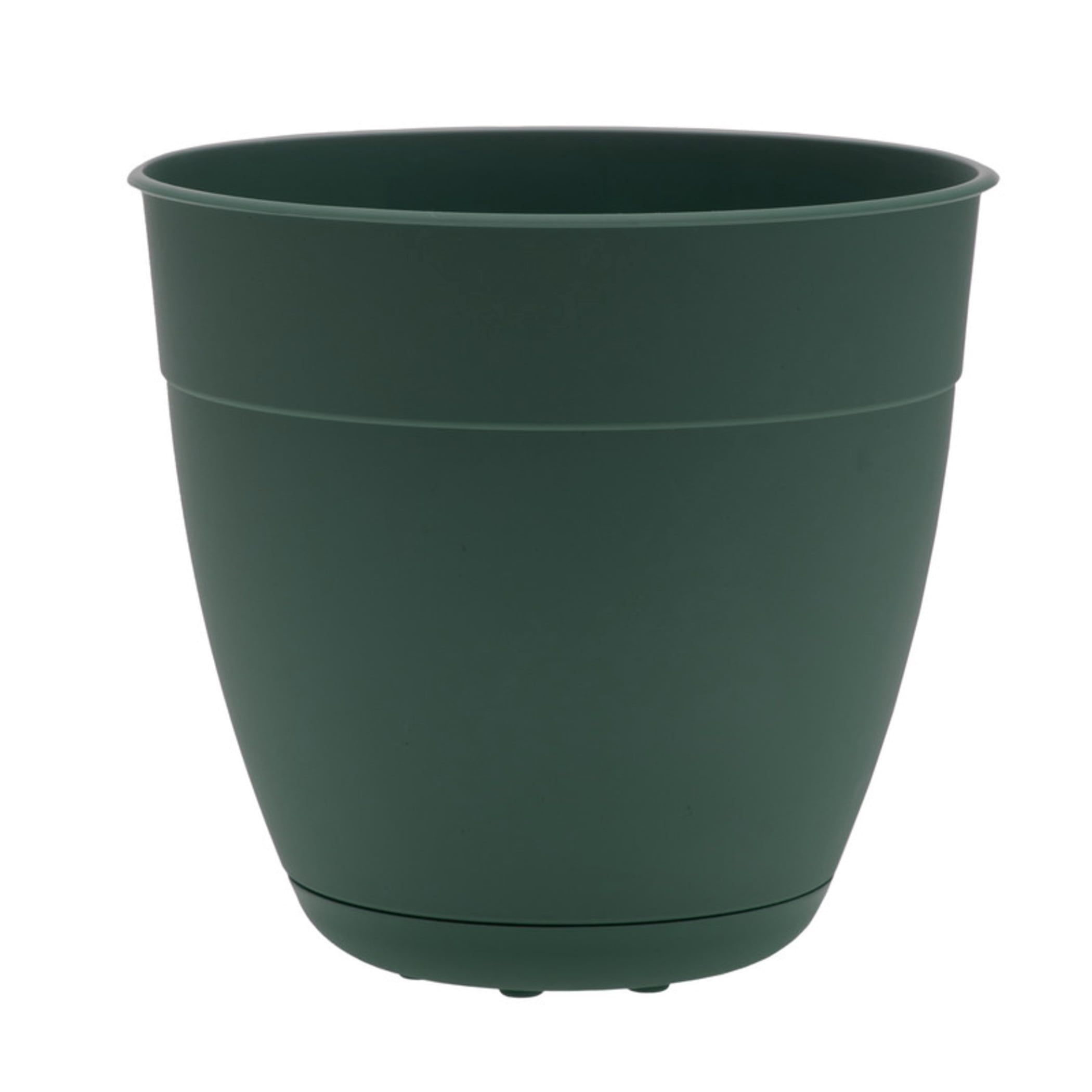 Bloem Dayton 20" Plastic Planter - 100% Recycled Plastic Indoor/Outdoor Garden Pot with Drainage Holes & Saucer Tray, Turtle Green