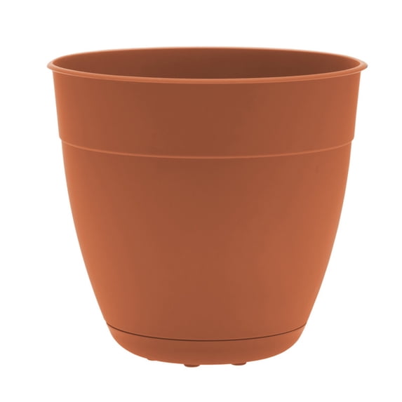 Bloem Dayton 20" Recyled Plastic Planter, Indoor/Outdoor Pot with Drainage Holes and Removable Saucer, Terra Cotta