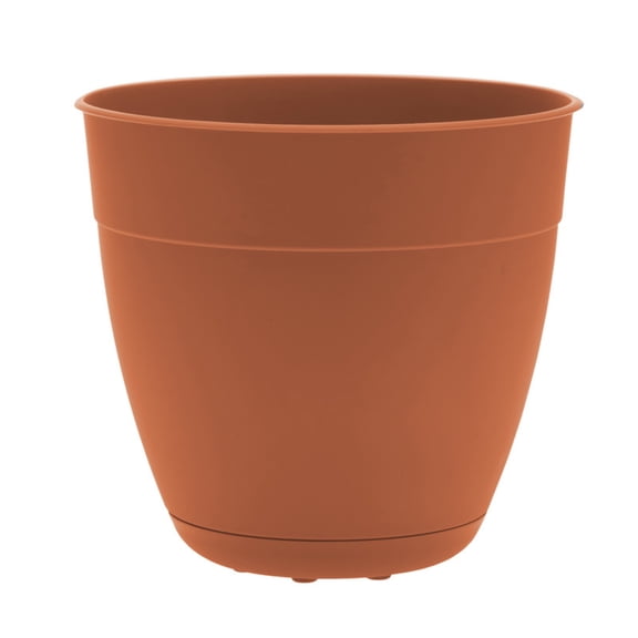 Bloem Dayton 20" Plastic Planter - 100% Recycled Plastic Indoor/Outdoor Garden Pot with Drainage Holes & Saucer Tray, Terra Cotta