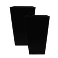 thumbnail image 1 of Bloem 20-in Tall Finley Tapered Square Planter 2-Pack - Black - Matte Textured Finish, 100% Recycled Plastic Vertical Pot, for Indoor and Outdoor Use, 1 of 7