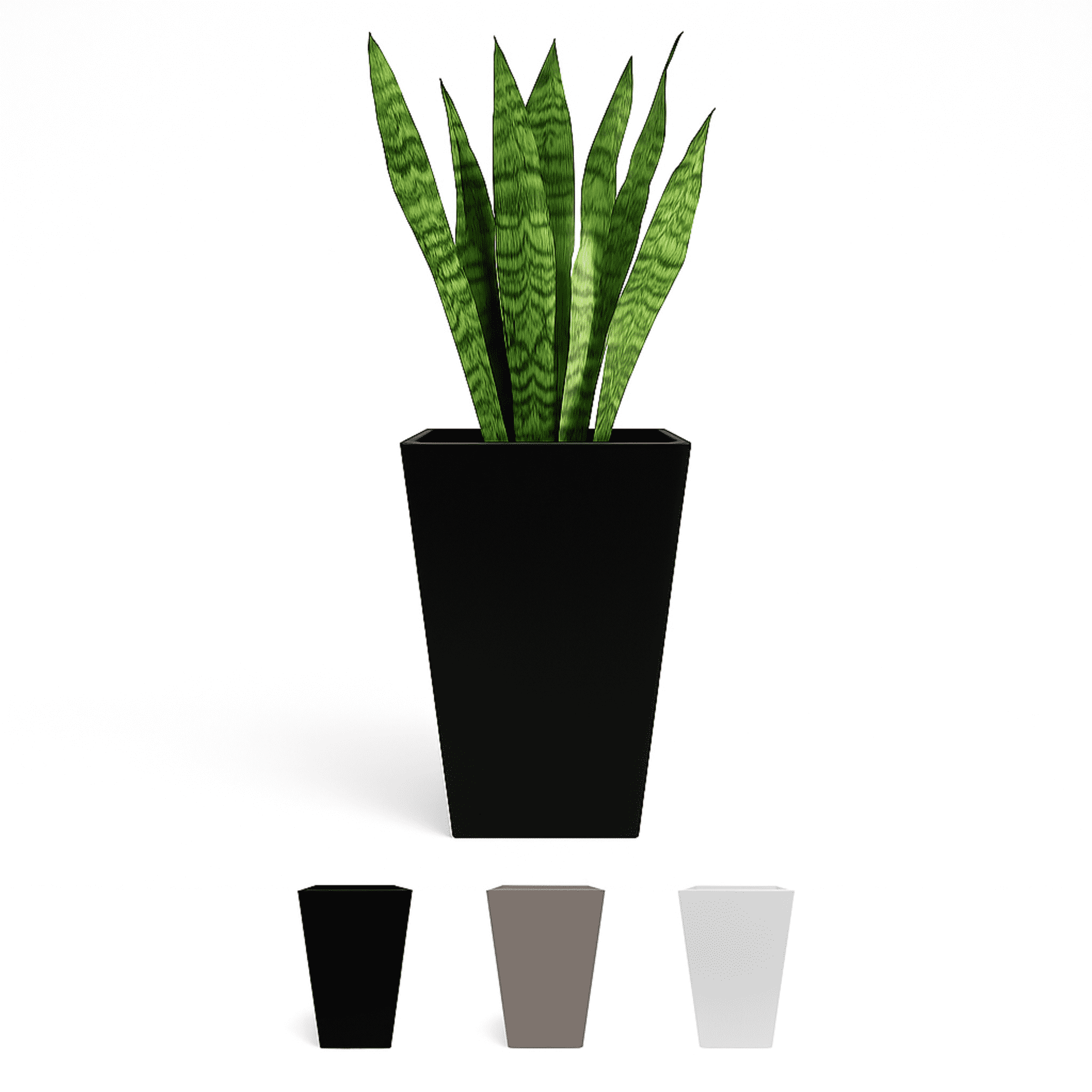 Bloem Finley 20" Tall Tapered Recycled Plastic Planter, Indoor/Outdoor, Black
