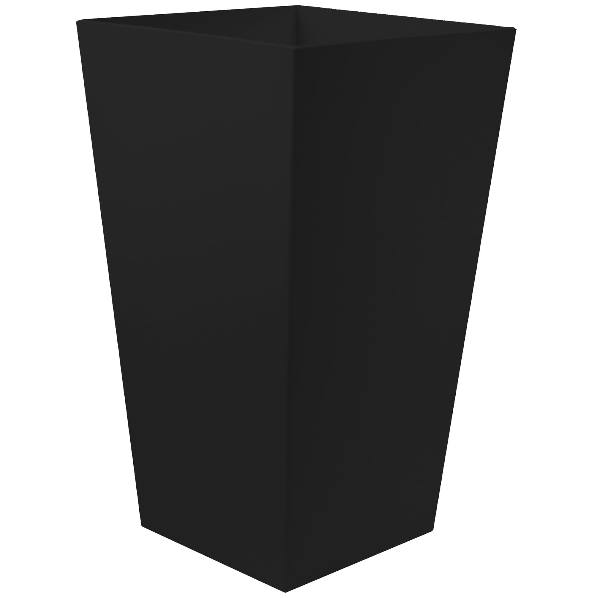 Finley Tall Black Recycled Plastic Self-Watering Planter 20"