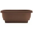 thumbnail image 1 of Bloem 24-in Resin Oval Deck Rail Planter - Chocolate Brown, 1 of 7