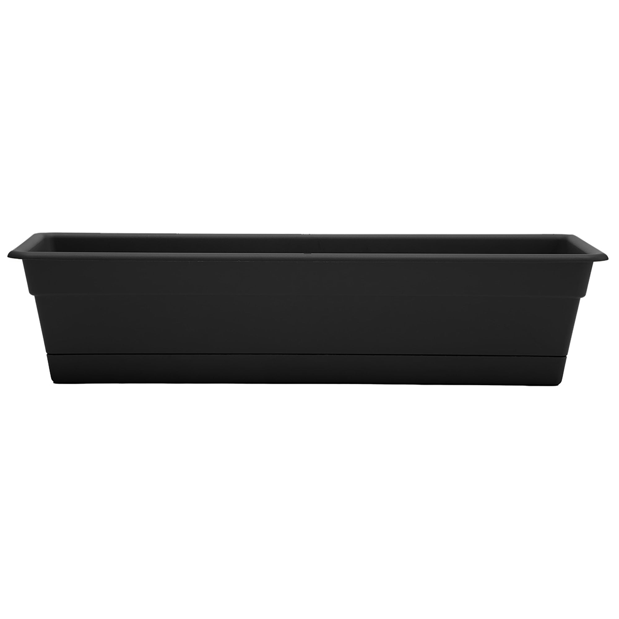 Bloem Dura Cotta 30" Black Weatherproof Resin Window Box Planter
