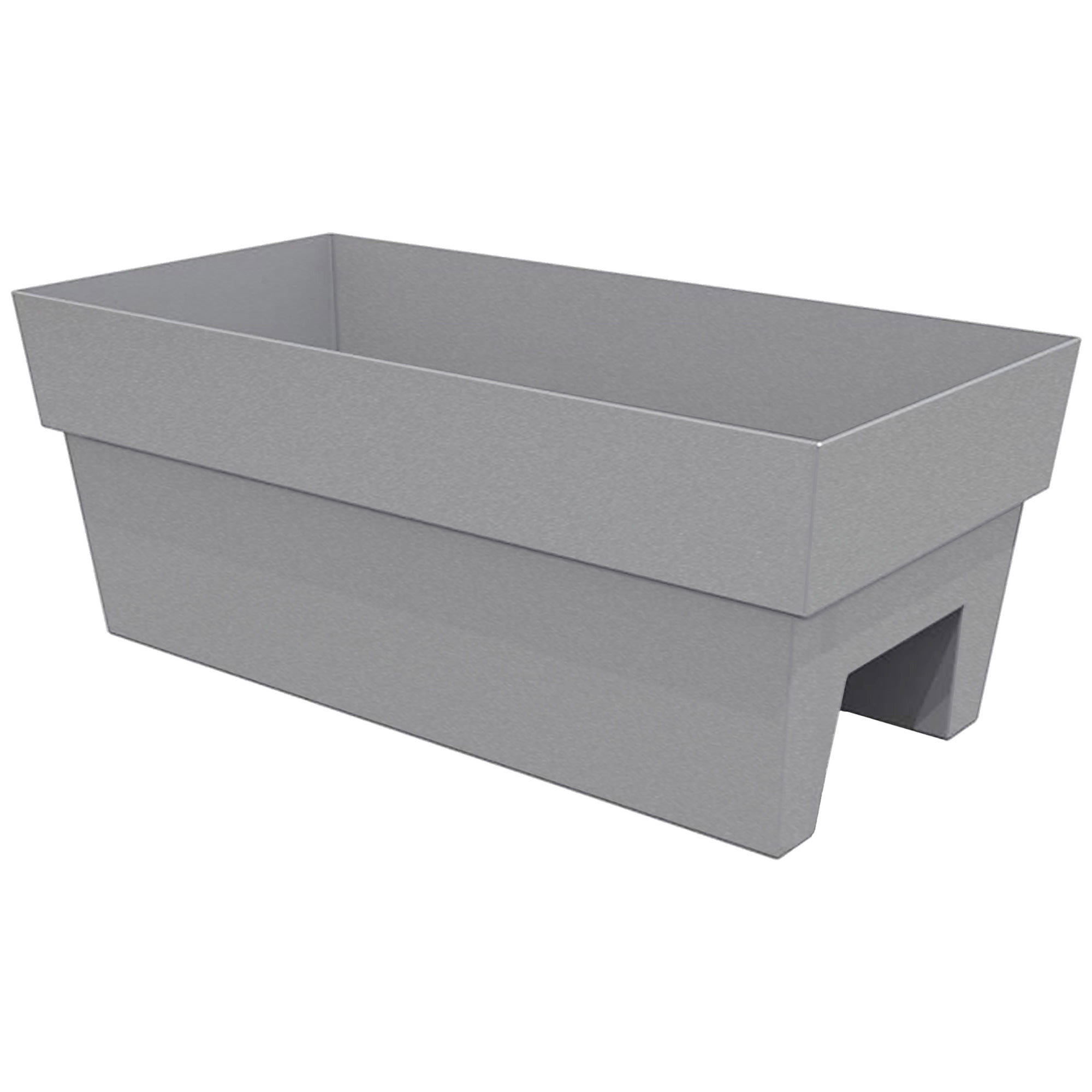 Cement Gray Recycled Plastic Deck Rail Planter, 24"