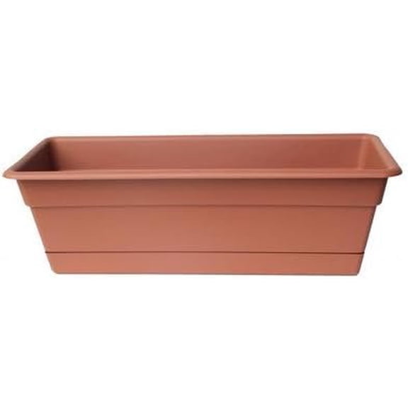 Bloem Dura Cotta Window Box - Rectangular, Outdoor Planter - 24", Terra Cotta Finish