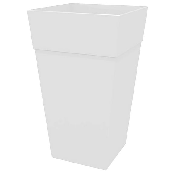 Bloem 25-in Finley Resin Tall Tapered Square Planter - White