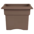 thumbnail image 1 of Bloem 3.98" x 13.98" x 11.06" Square Chocolate Plastic Plant Planter with Drainage Holes (3 Count), 1 of 7