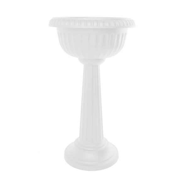 Bloem 32-in Tall Grecian Urn Resin Pedestal Planter - Casper White