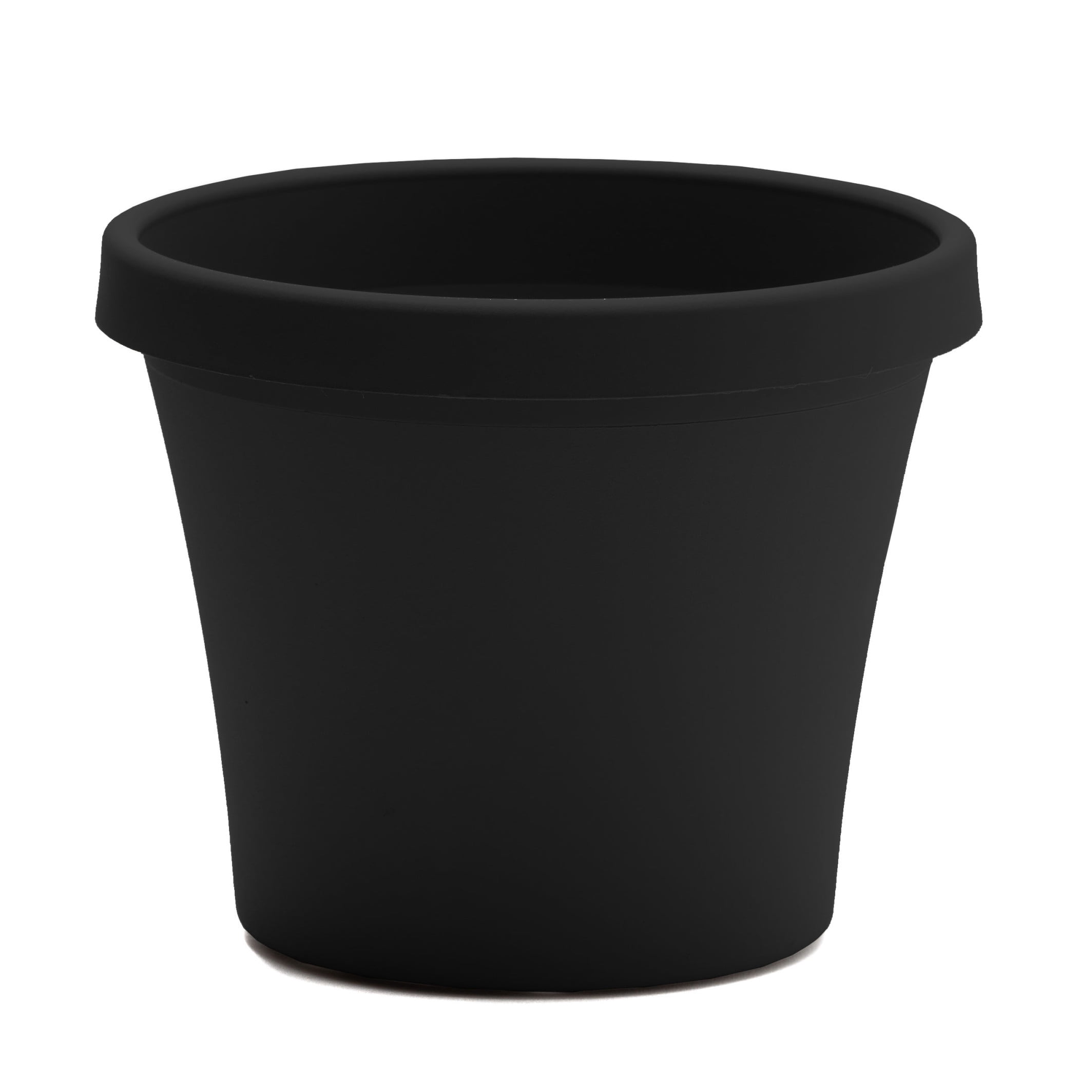 Bloem Terra 4" Round Plastic Planter with Drainage Holes - Indoor/Outdoor, 0.25 Gallon Capacity, Lightweight Garden Pot, Black